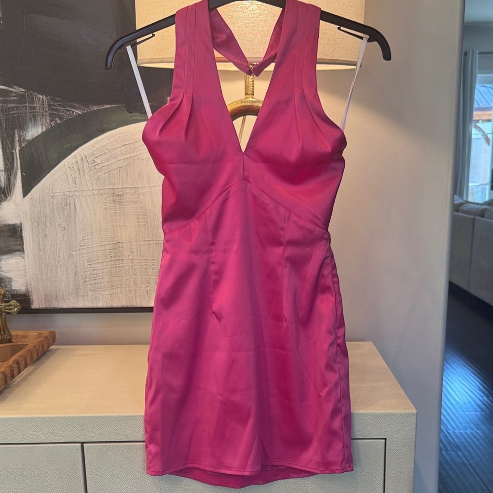 Pink Halter Mini Dress by superdown